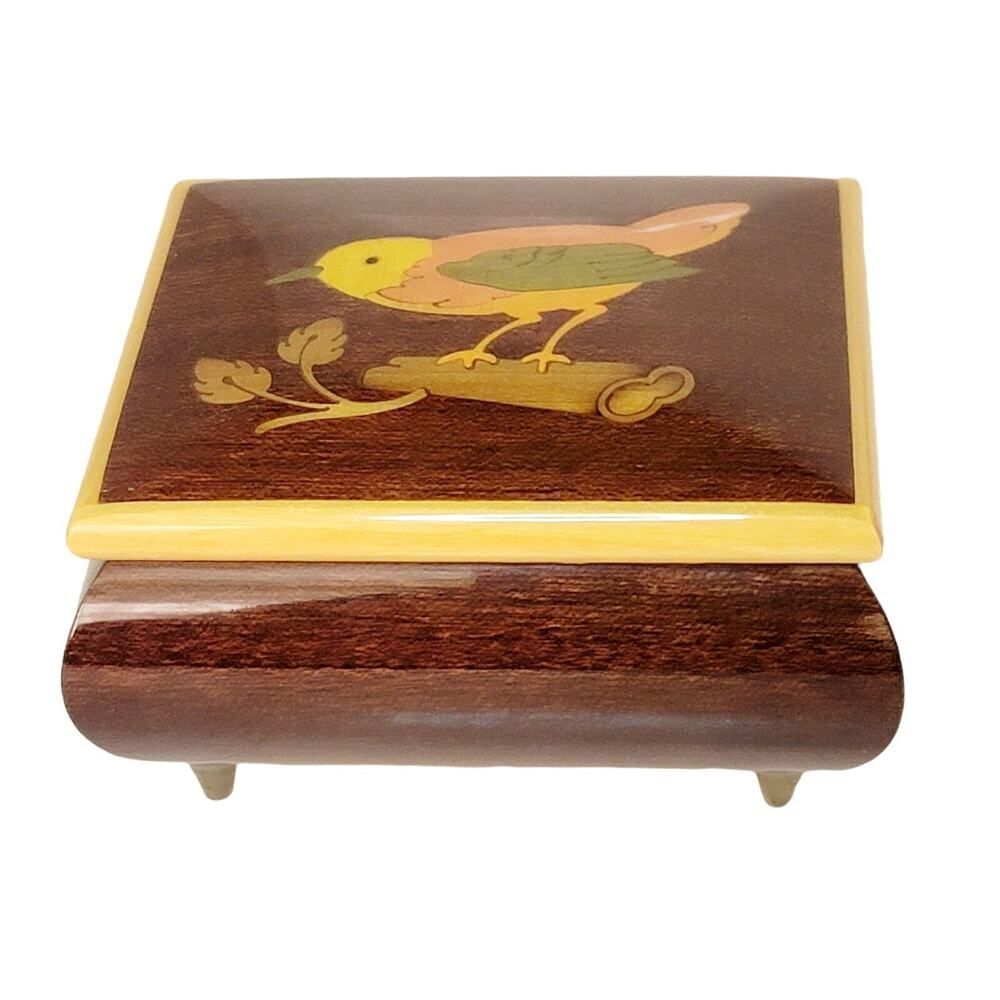 Vintage Reuge Inlaid Wood MUSIC Box Swiss Musical Movement "Song Of‎ Weggis"